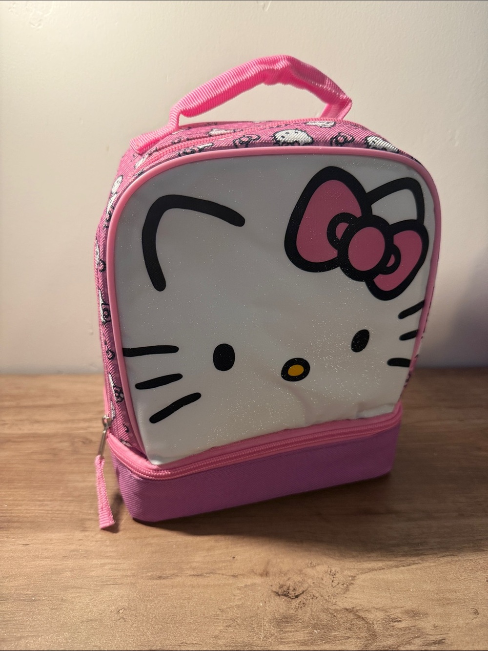 Hello Kitty Sanrio Pink White Face Dual Compartment Insulated Lunch Tote Kids